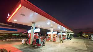 Buying a snack at the gas station